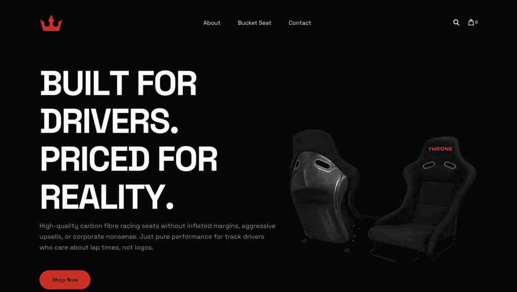 racing seats e-commerce website